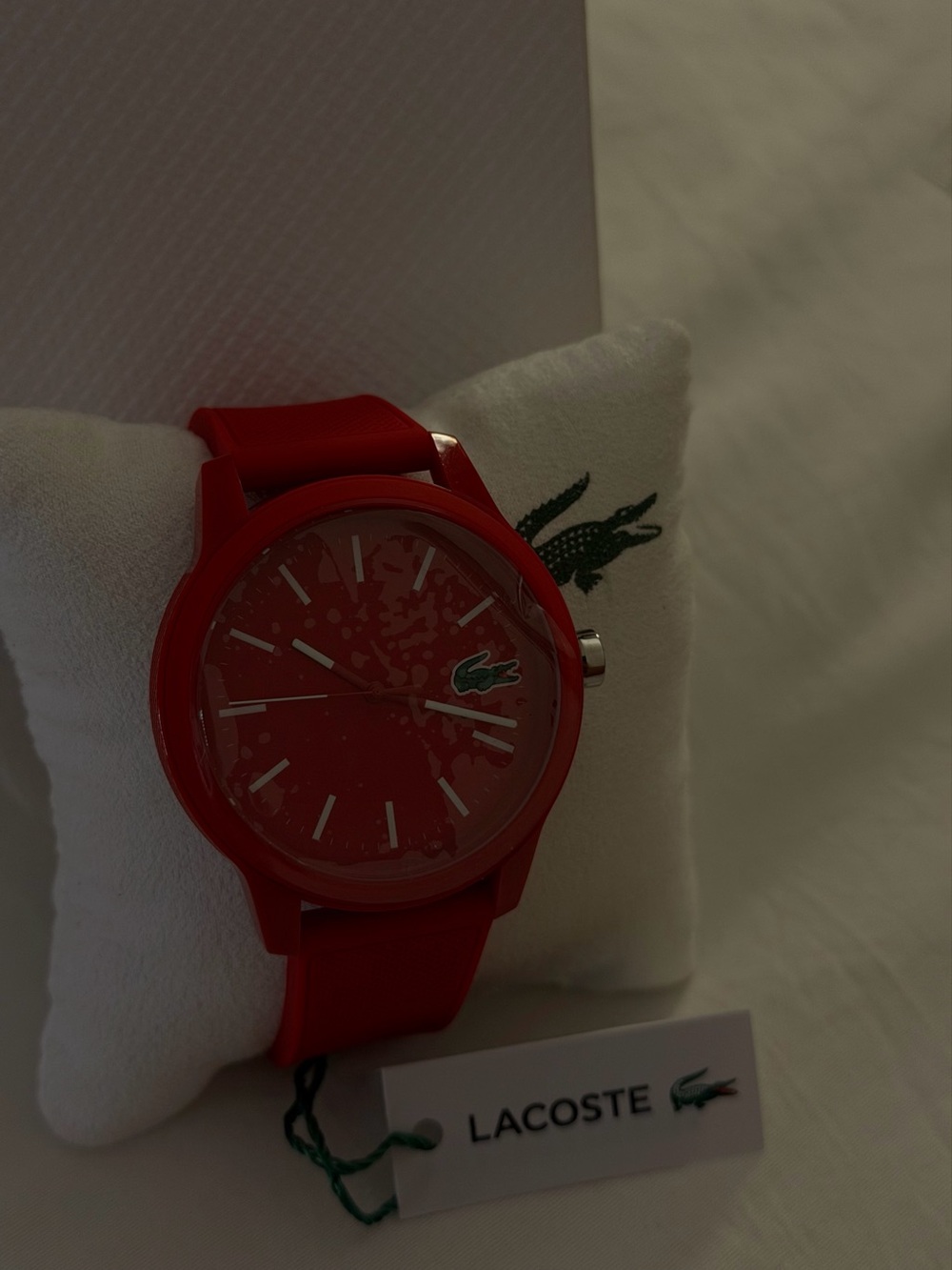 Lacoste Red Women's Silicone Strap Watch with Green Logo